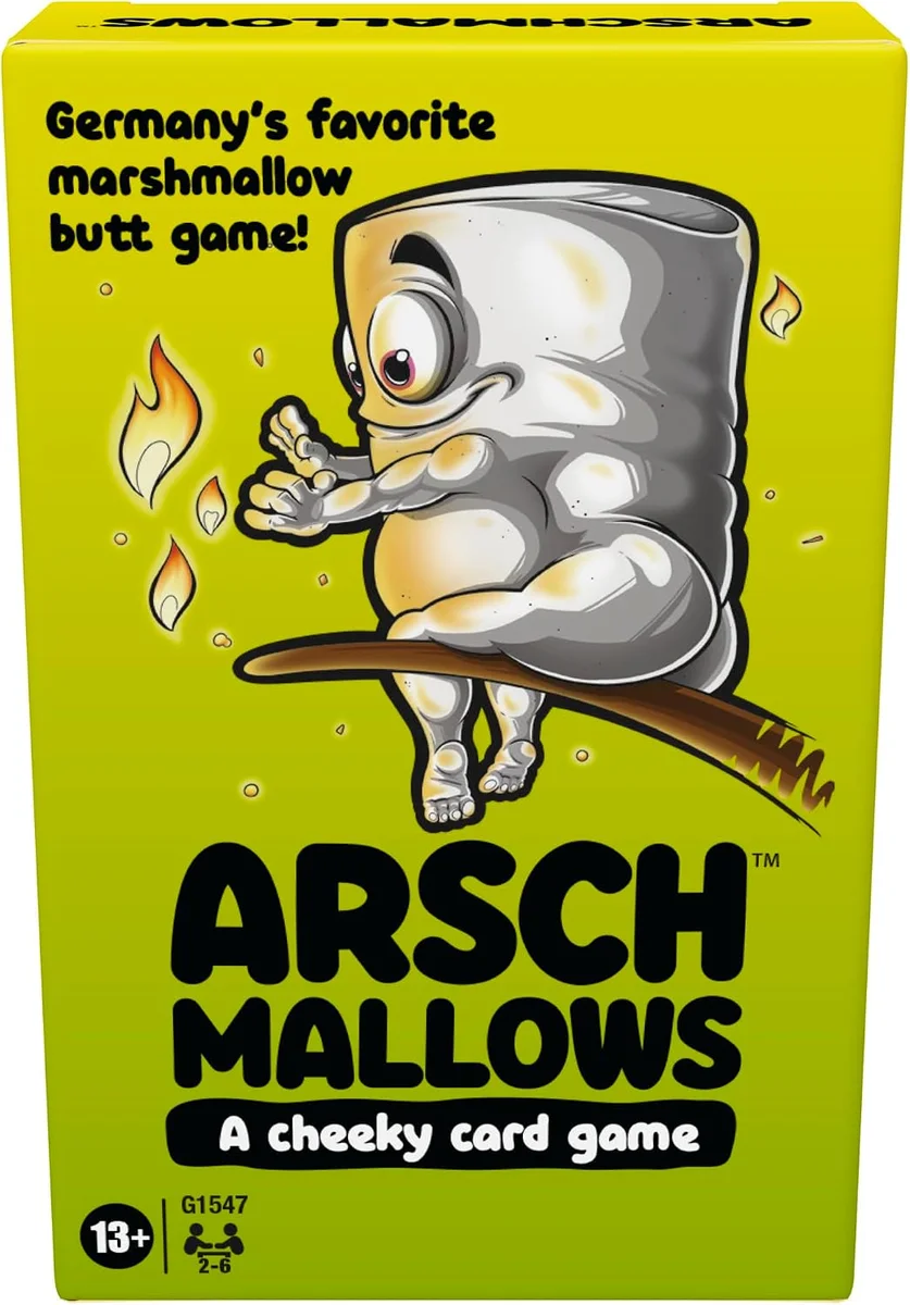Arschmallows game box with marshmallow and butt-shaped components