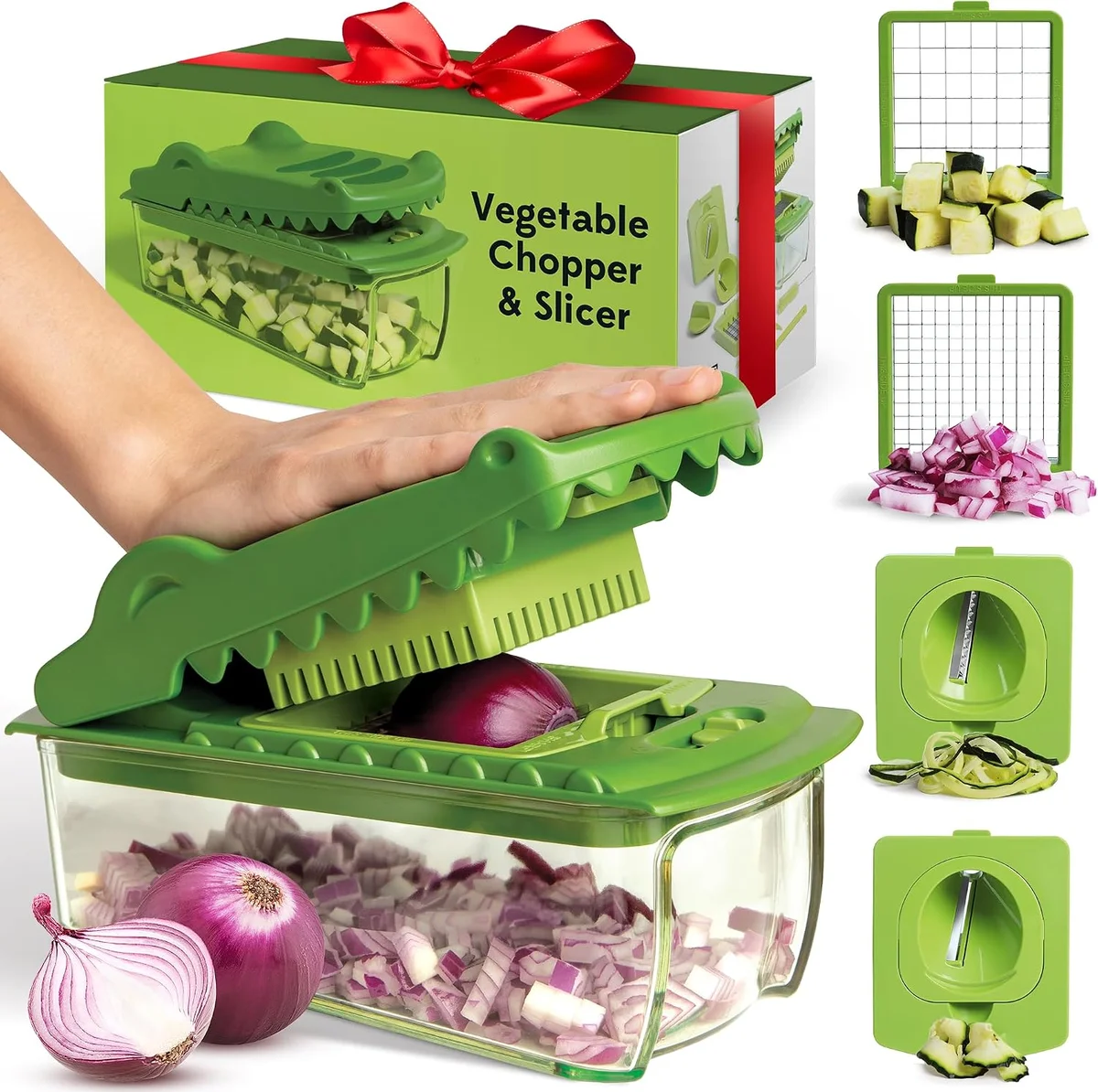 Croc Chop vegetable chopper and spiralizer with crocodile design