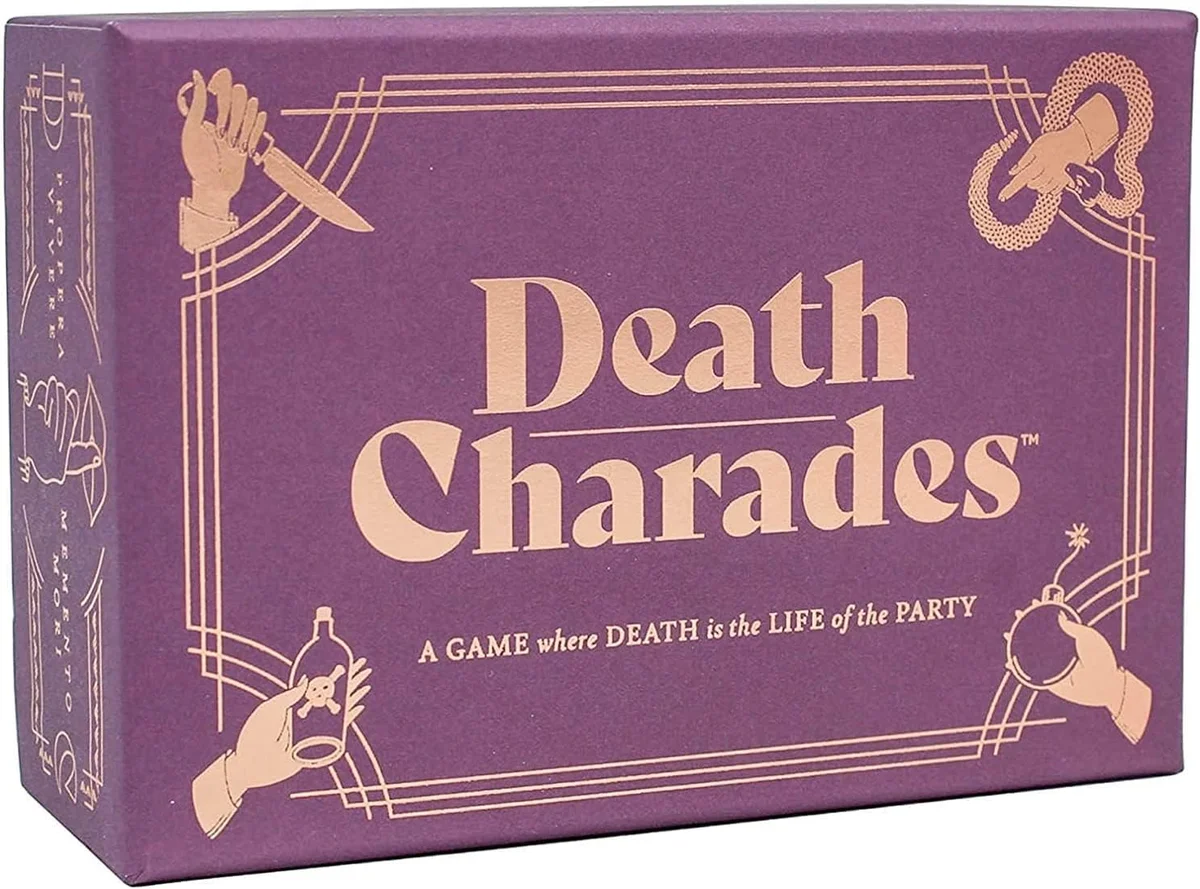 Death Charades party card game box and card deck